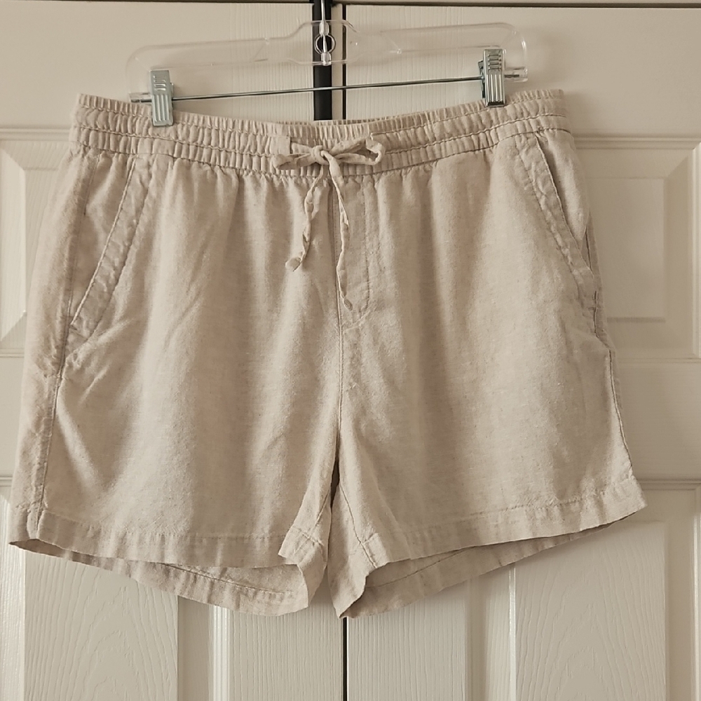 Old Navy Linen Light Tan Drawstring Shorts